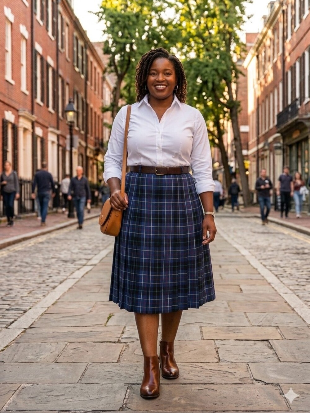Pendleton Blue Plaid Pleated Skirt
